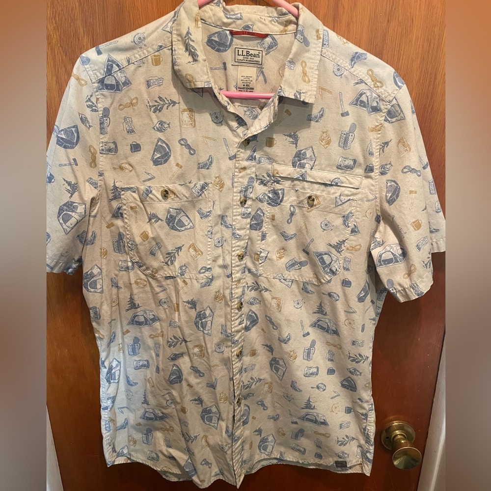 Ll bean graphic button down